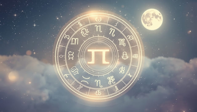 Celestial compatibility wheel glowing under a Gemini moon, showing compatibility traits for the moon in Gemini personality.